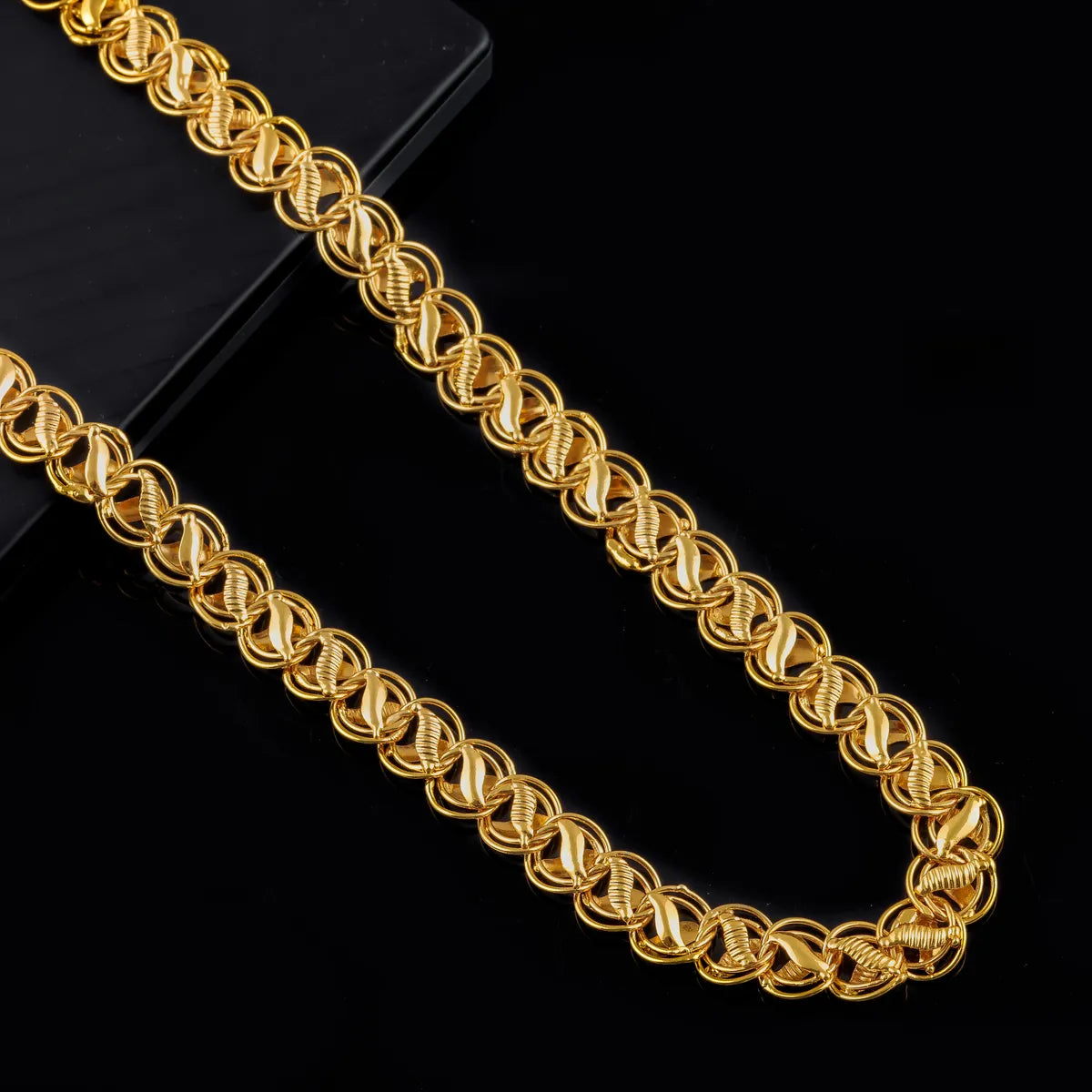 22K Gold Traditional Indian Lotus Chain