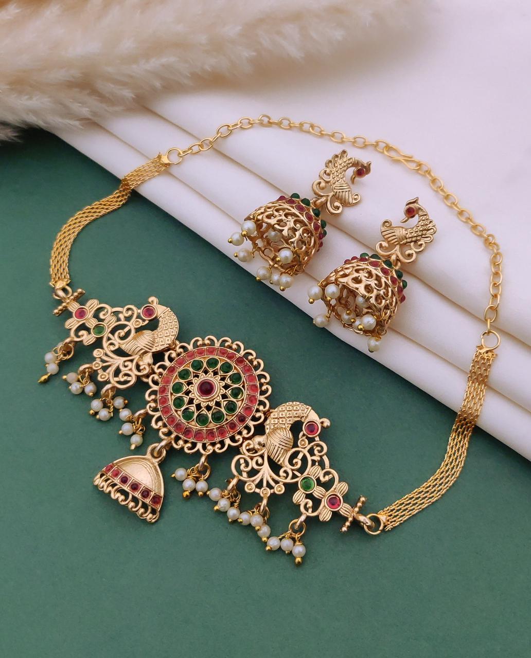 Elegant Peacock Pearl Necklace Set