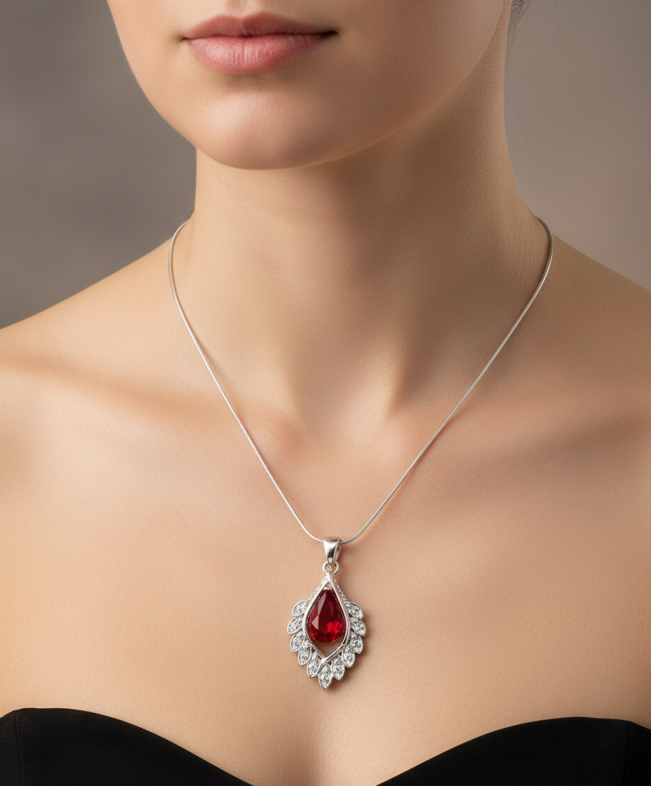 Red Crystal Teardrop Design